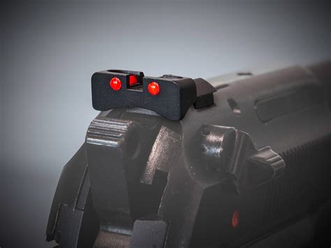 This new fiber optic model provides an exceptionally clear sight picture for easier and faster sight acquisition. . Beretta 92 fiber optic rear sight